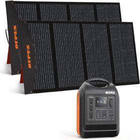 OUPES 1800W Portable Power Station+2*240W Solar Panel for UsePower to RV Trip