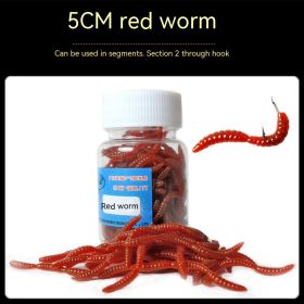 Soft Bait Fake Worm Mealworm Earthworm Red Bottled Bionic Lure (Option: 5cm Red Worm 30 Strips Fishy)