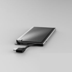 Ultra-thin Power Bank Comes With Line Portable Card Type Graphene (Option: Black-For TypeC)