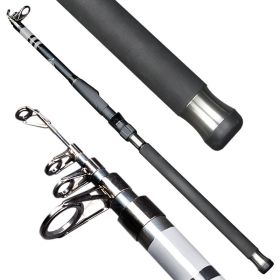 Stainless Steel Retractable Long-range Fishing Rod (Option: Black-2.4m)