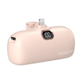 Pocket Portable Capsule Power Bank With Interface (Option: Lightning Interface Pink-5000mAh)