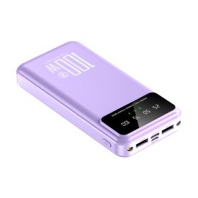 Business PD Quick Charge Mobile Phone Tablet LED Digital Display Charging Bank (Option: Purple-Digital display fast charge)