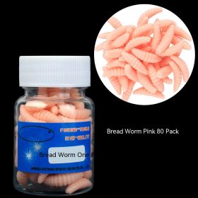 Soft Bait Fake Worm Mealworm Earthworm Red Bottled Bionic Lure (Option: Mealworm Pink 80 Pcs)