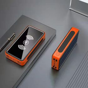 Outdoor Camping Power Supply Stall Solar Energy (Option: Orange-100000mAh)