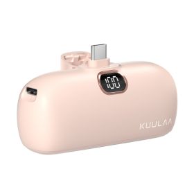 Pocket Portable Capsule Power Bank With Interface (Option: TypeC interface Pink-5000mAh)