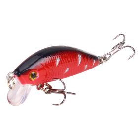 ABS Plastic Hard Bait Floating Mino 5cm42g With Ring Beads (Option: Black Back Red Body)