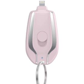 Keyring Charging Bank Wireless Portable 1500 Mah Emergency Power Supply Telescopic Small Mobile Power Supply (Option: Pink-Iphone)