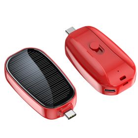 Mini Emergency Solar Charging Unit Portable Wireless Power Supply (Option: Type C Interface Red-1200 MA)