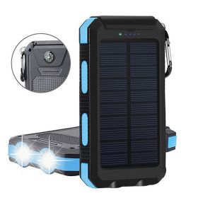 Solar Power Bank Outdoor Portable Compass Mobile (Option: Blue-10000mA)