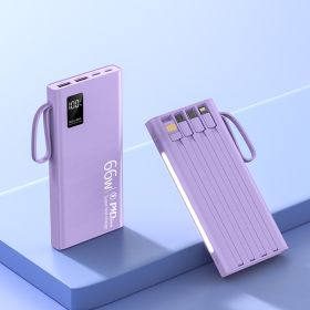 Super Large Capacity Fast Charging Mobile Power Supply (Option: Purple-30000mAh)