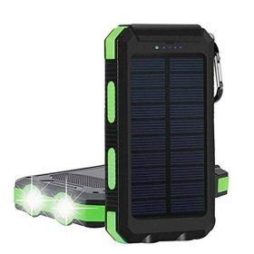 Solar Power Bank Outdoor Portable Compass Mobile (Option: Green-10000mA)