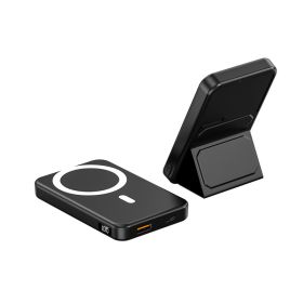 Magnetic Suction Wireless Charging Treasure Large Capacity Folding Bracket Mobile Power Supply (Option: A271 Black 22.5W10000)